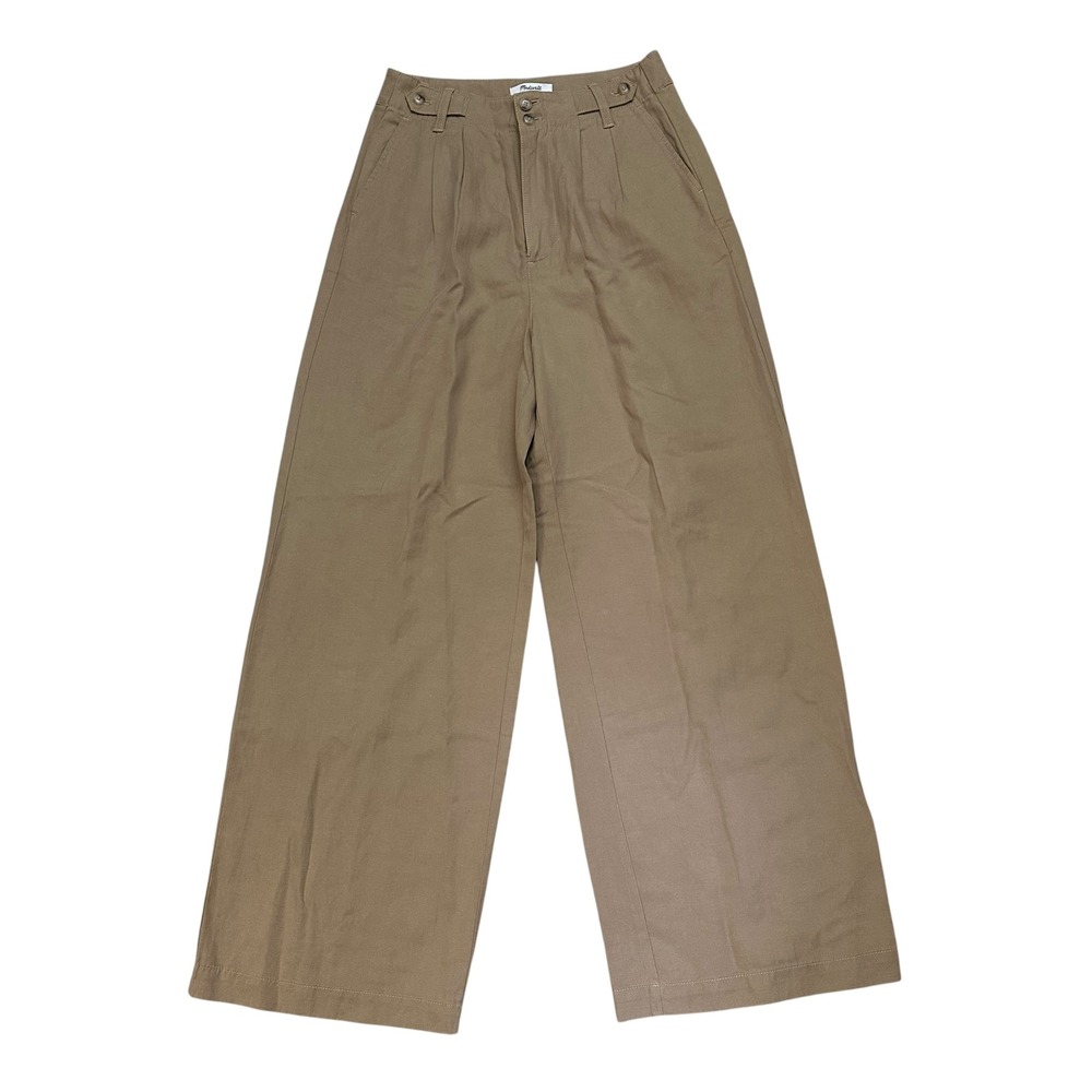 Madewell Womens Pleated Harlow Wide Leg Pants in Neutral Beige Size 2 New